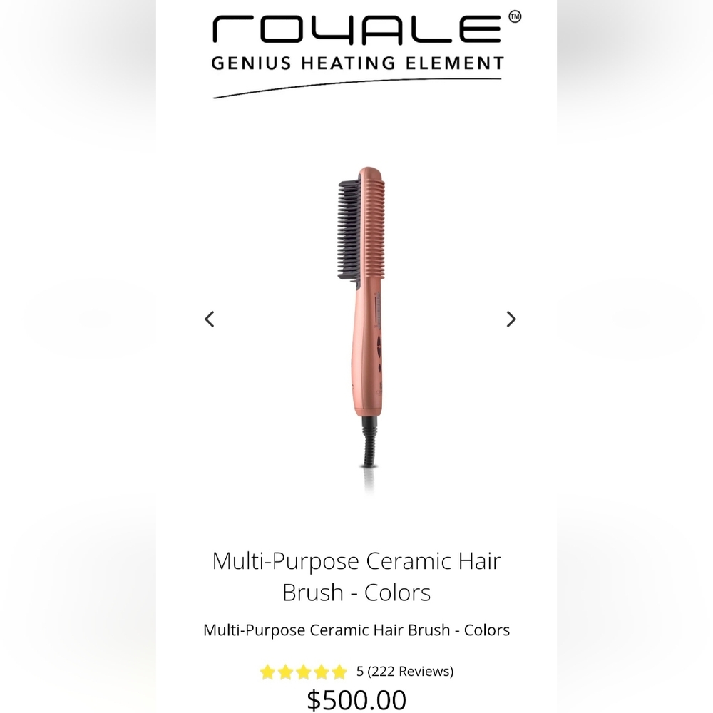 Rose Gold Royale Multi-Purpose Ceramic Hair Brush, MSRP $500